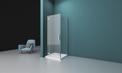 Душевой уголок Belbagno kraft-ah-12-90/80-c-cr-l, левосторонняя, прямоугольная, 90х80х195 см