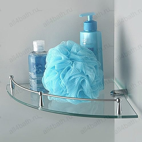 WasserKRAFT K-544 полка угловая стеклянная с бортом, хром