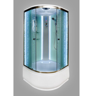 Душевая кабина без г/м Deto ЕМ 4510 LED 100х100 см, поддон 45 см