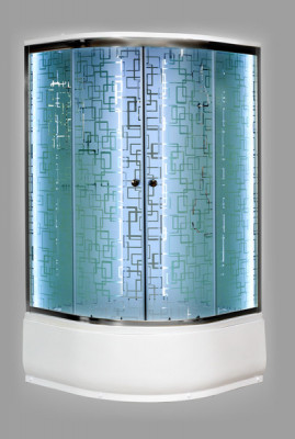 Душевая кабина без г/м Deto ЕМ 4510 LED 100х100 см, поддон 45 см