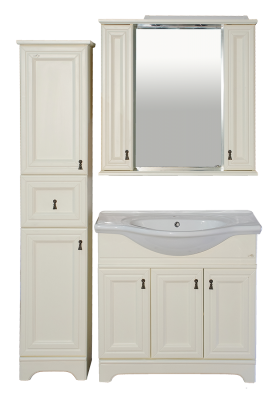 Тумба Misty Лувр - 85 напольная, слоновая кость (П-Лвр01085-1014) с раковиной