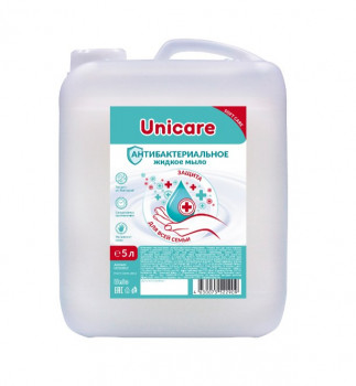 Антибактериальное жидкое мыло UNICARE, ПВХ, 5л