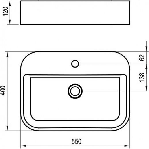 Раковина накладная Ravak Ceramic Slim Shelf R 55 XJX01155005 белая прямоугольная