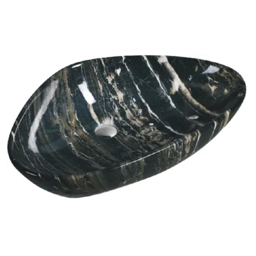 Раковина SantiLine SL-7031 накладная 67х44 см, под черный мрамор