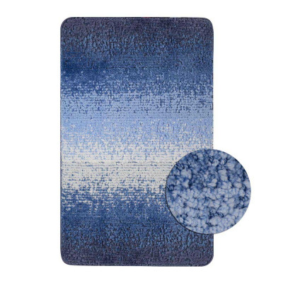 Коврик в ванную SILVER одинарный, синий переход, 50х80 см, 100% полиэстер САНАКС (02212)