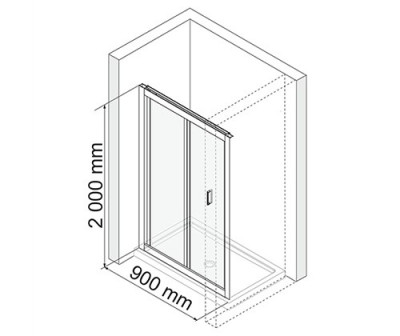 WasserKRAFT Weser 78F04 душевая дверь 90 см, гармошка, универсальная