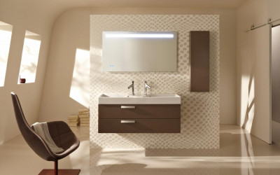 Зеркало подвесное в ванную 120х65 Jacob Delafon Replay EB1163-NF с часами