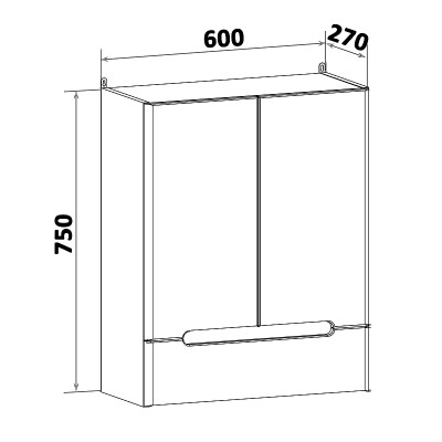 Шкаф подвесной в ванную Runo Парма 60 00-00001042 белый