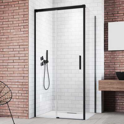 Душевая дверь Radaway Idea Black KDJ 130 L 387043-54-01L прозрачная профиль черный левая