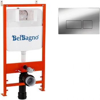 Инсталляция BelBagno BB026/BB041CR с клавишей хром глянцевый