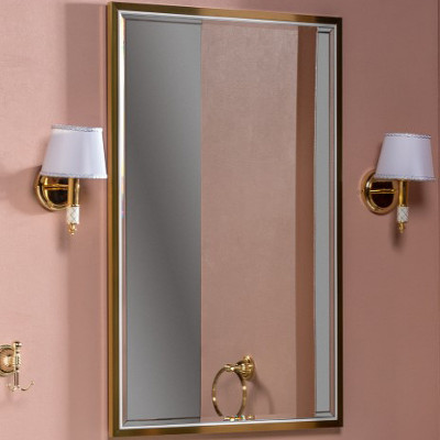 Зеркало в ванную Armadi Art Monaco 566-WG с подсветкой 70х110 см, золото/белый