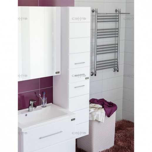 Шкаф-пенал СаНта Омега 300 с 1 ящ. Подвесной, белый