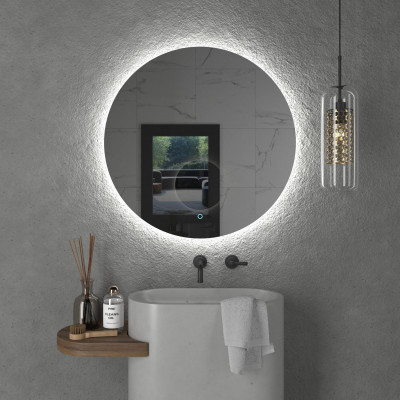 Зеркало подвесное для ванной Onika Сола 100 с LED подсветкой, круглое (210019)
