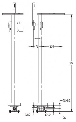 Смеситель Cezares Cascado CASCADO-VDP-01 для ванны