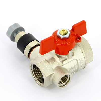 Кран шаровой ВВ с дренажным вентилем UNI-FITT 1/2" заглушка 1/4" бабочка (115T2000)