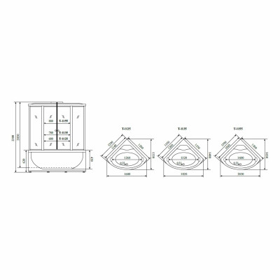 Душевая кабина (душевой бокс) Timo Standart Silver F T-6625SF, 125x125x220