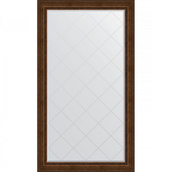 Зеркало настенное Evoform ExclusiveG Floor 207х117 BY 6379 с гравировкой в багетной раме Состаренная бронза с орнаментом 120 мм