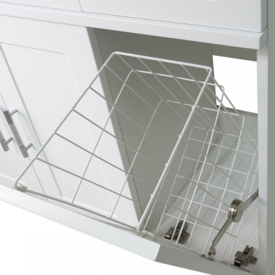 Тумба под раковину Misty Купер - 90 с Б/К белая левая (П-Куп01090-012БкЛ)