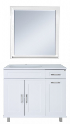 Тумба под раковину Misty Купер - 90 с Б/К белая левая (П-Куп01090-012БкЛ)