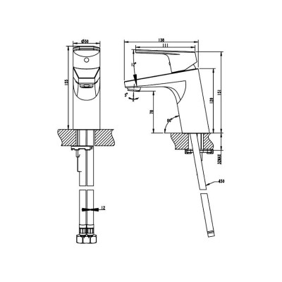 Bravat Line F15299C-1 смеситель для раковины, хром