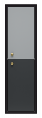 Шкаф-пенал подвесной Brevita Кристиан правый 350x340x1200 черный, серый (Кри-05035-01-01П)