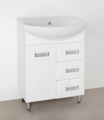 Тумба под раковину для ванной Style Line Ирис 65 белая (ЛС-00000016)