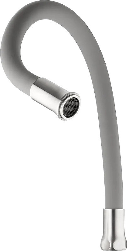 Излив смесителя Haiba HB7180-3 гибкий (латунь силикон) серый