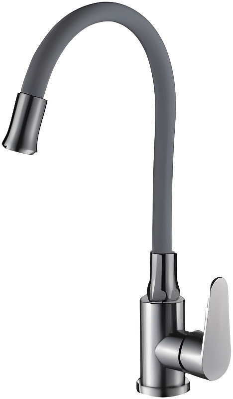 Излив смесителя Haiba HB7180-3 гибкий (латунь силикон) серый