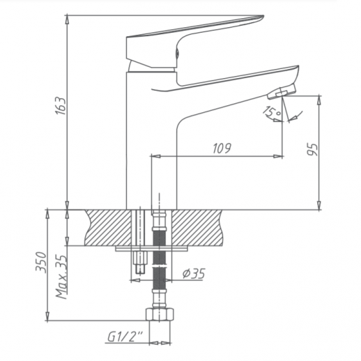 Смеситель для раковины Haiba HB10506 (латунь) хром