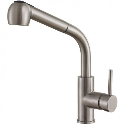 Смеситель для кухни Haiba HB70304-2 с выдвижной лейкой (нерж сталь)