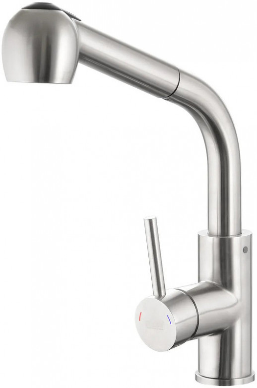 Смеситель для кухни Haiba HB70304-2 с выдвижной лейкой (нерж сталь)