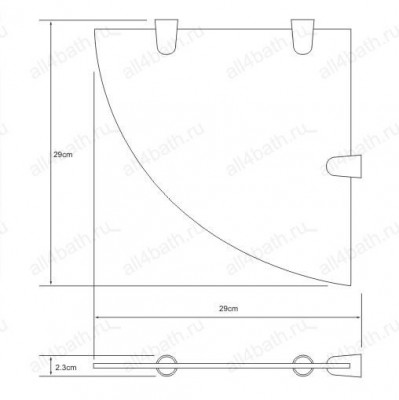 WasserKRAFT K-533 полка угловая стеклянная, хром