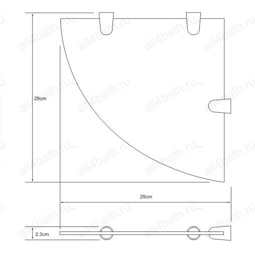 WasserKRAFT K-533 полка угловая стеклянная, хром