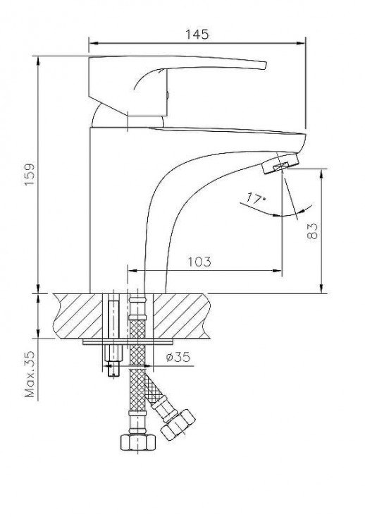 Однорычажный смеситель для раковины Haiba HB1065 (латунь) хром