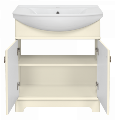 Тумба Misty Лувр - 75 напольная, слоновая кость (П-Лвр01075-1014) с раковиной