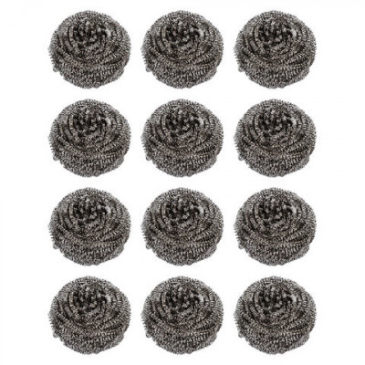 Губки (мочалки) для посуды металлические LAIMA, КОМПЛЕКТ 12 шт., спиральные по 15 г, 606658