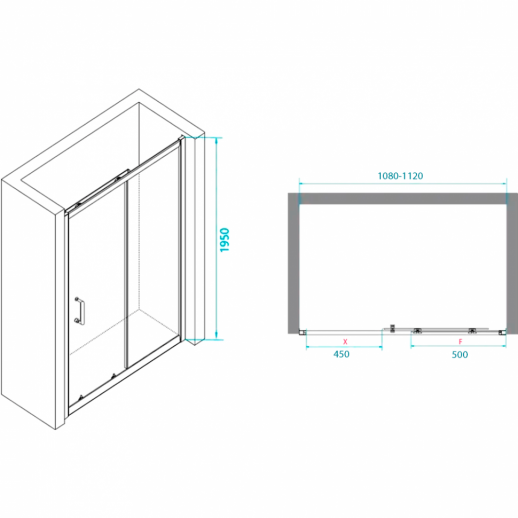 Душевая дверь RGW Passage PA-14 110 41081411-11 прозрачная профиль хром