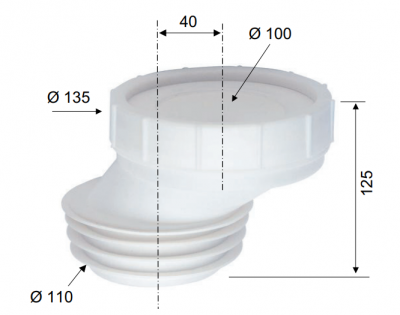Манжета Remer RR 689 RI для унитаза, эксцентриковая