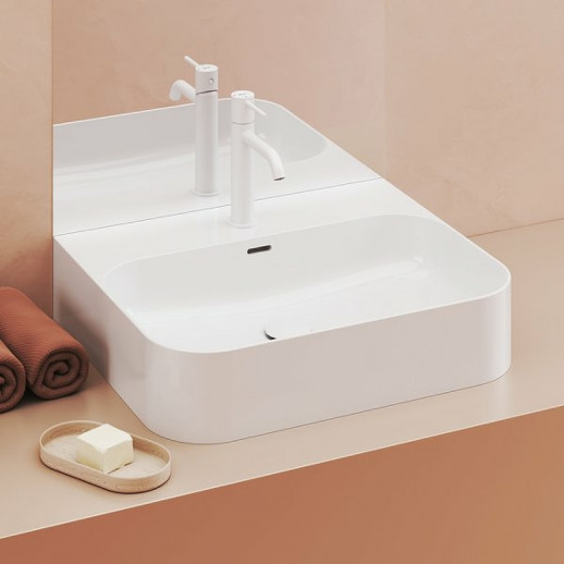 Раковина накладная Ravak Ceramic Slim Wall R 55 XJX01155006 белая прямоугольная