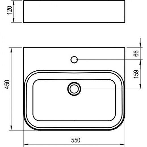 Раковина накладная Ravak Ceramic Slim Wall R 55 XJX01155006 белая прямоугольная