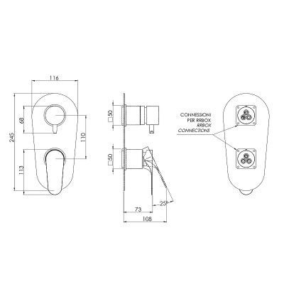 Смеситель для душа Remer Class Line L92KB хром