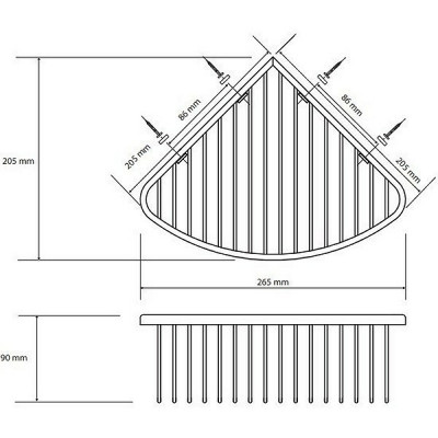 Полка корзина Bemeta Graphit 156208312 угловая антрацит матовый