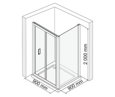 WasserKRAFT Weser 78F03 душевой уголок 90х90 см, с универсальной дверью гармошка