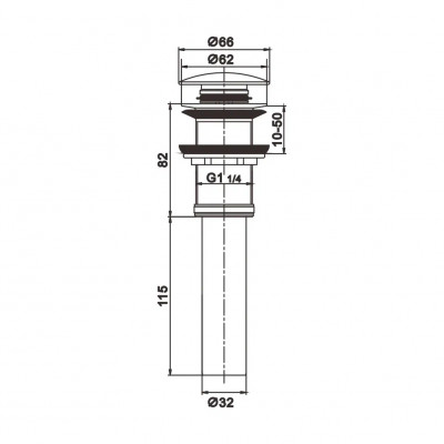 Донный клапан Rose RS11T, оружейная сталь
