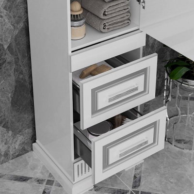 Opadiris Оникс 50 пенал, белый/серебро