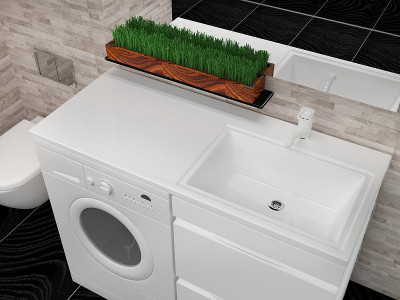 Раковина Style Line Estetus Даллас 110 R СС-00002393 на стиральную машину белая прямоугольная