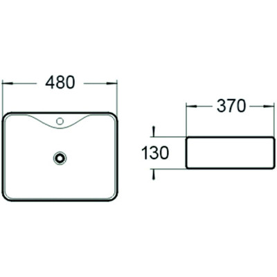 Раковина SantiLine 48 SL-1011MB Черная матовая Накладная Прямоугольная
