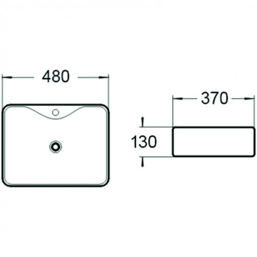 Раковина SantiLine 48 SL-1011MB Черная матовая Накладная Прямоугольная