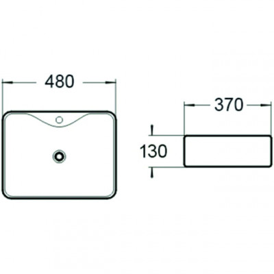 Раковина SantiLine 48 SL-1011MB Черная матовая Накладная Прямоугольная