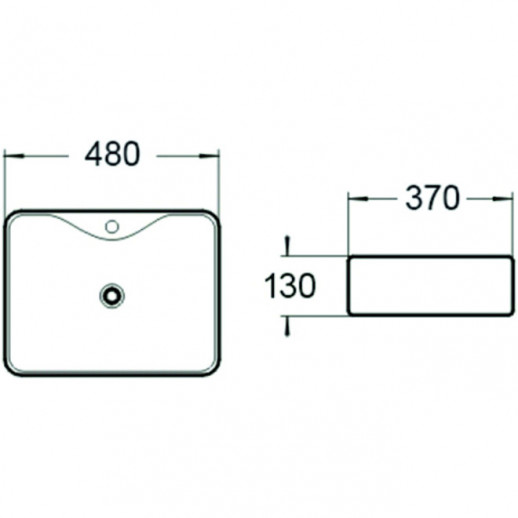 Раковина SantiLine 48 SL-1011MB Черная матовая Накладная Прямоугольная
